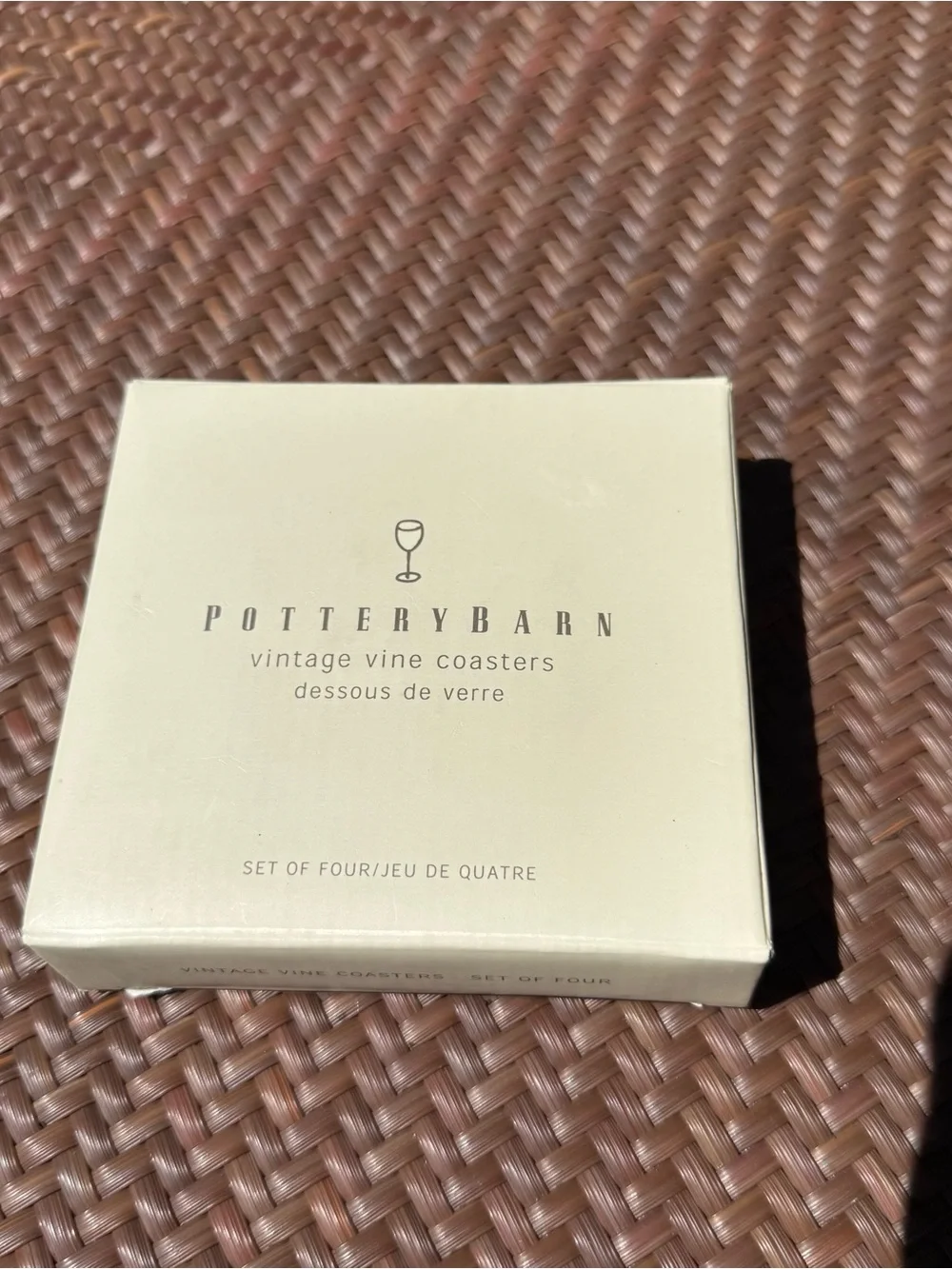 Pottery Barn Silver Embossed Floral Metal Coasters - Set of 4